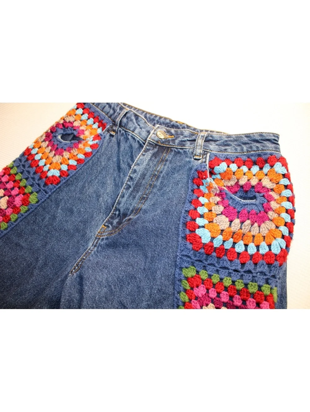 FARM Rio Crochet Squares Patchwork Jeans - Picture 2 of 5